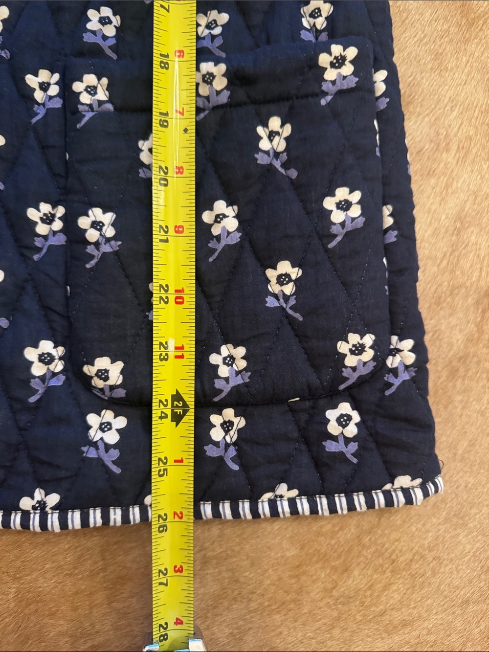 Navy Floral Quilted Jacket - Ophelia & Indigo - Picture 6 of 7